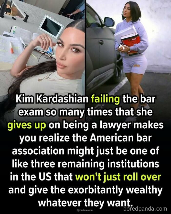Kim Kardashian failing bar exam shows strange and horrible realities of American legal system