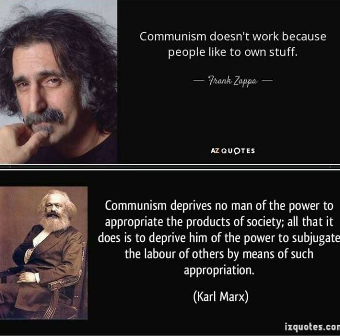 Quotes from Frank Zappa and Karl Marx on communism and ownership