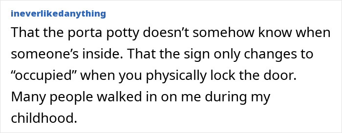 Late realization that porta potty sign only changes when door locked