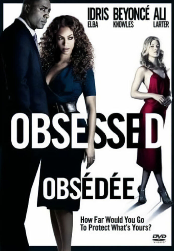 Obsessed movie poster with Idris Elba, Beyoncé Knowles, and Ali Larter in dramatic poses