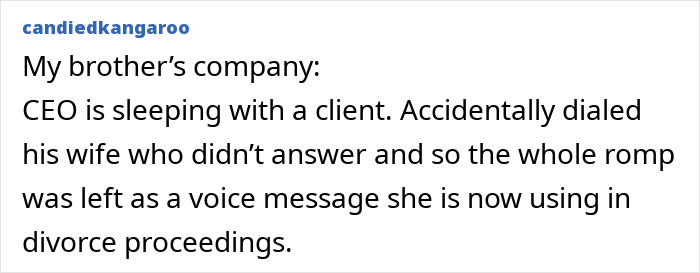 CEO's affair causes divorce using voice message evidence