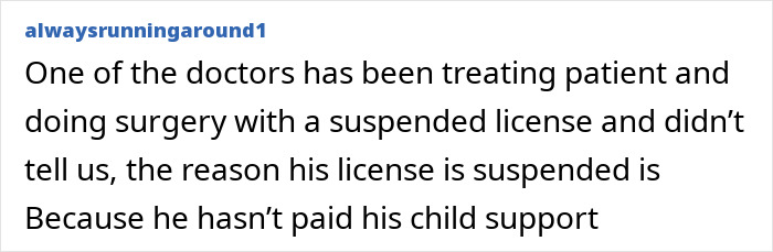 Office drama story about doctor performing surgery with suspended license over unpaid child support