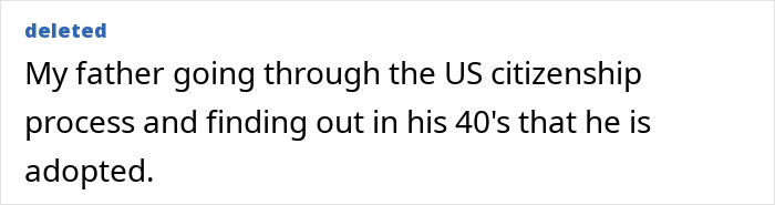 Man finds out he is adopted during US citizenship process in his 40s