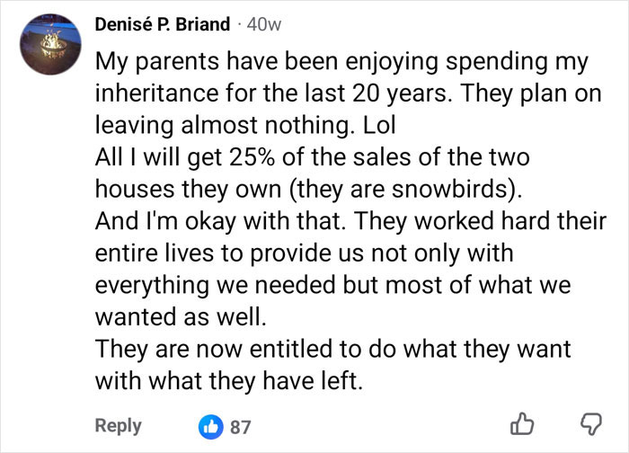 Comment on parents spending inheritance and leaving little in Dave Ramsey debate Comment on parents spending inheritance and leaving little in Dave Ramsey debate