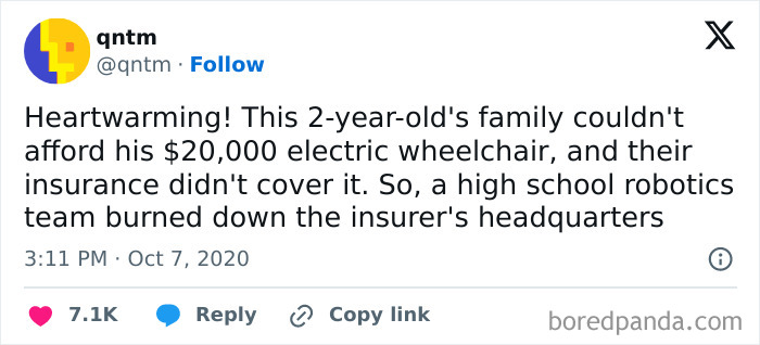 Tweet about real-life plot twist involving high school students and electric wheelchair