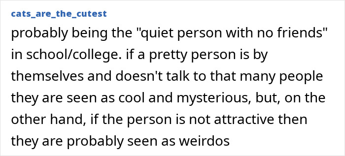 Explanation of pretty privilege impact on perceptions of quiet or attractive people in school