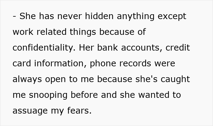 Wife keeps bank accounts and phone records open to husband to ease paternity test fears Wife keeps bank accounts and phone records open to husband to ease paternity test fears