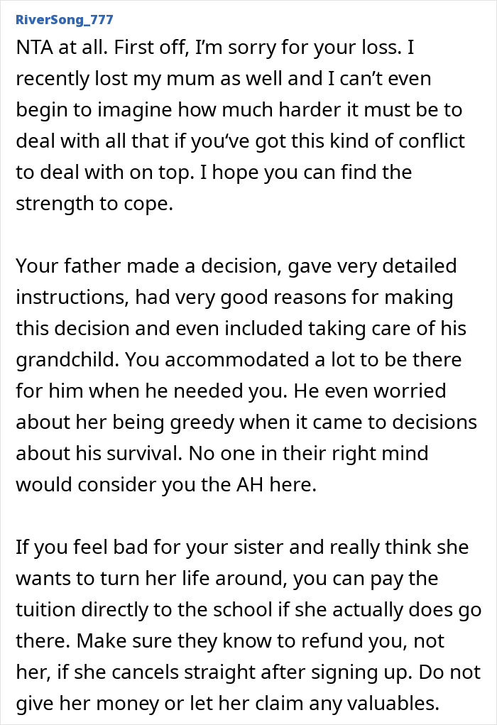 Woman Leeches Off Sick Dad For Years, Shamelessly Demands Half Of Inheritance He Left For Sister Woman Leeches Off Sick Dad For Years, Shamelessly Demands Half Of Inheritance He Left For Sister