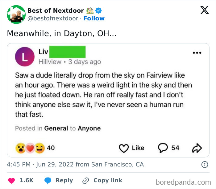 Neighbor describes strange sighting of fast-running man in Dayton