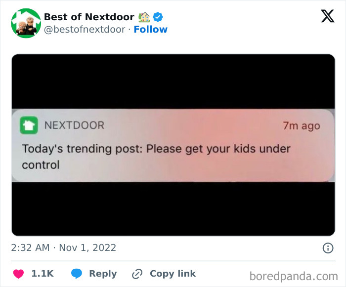 Nextdoor trending post asks neighbors to get their kids under control