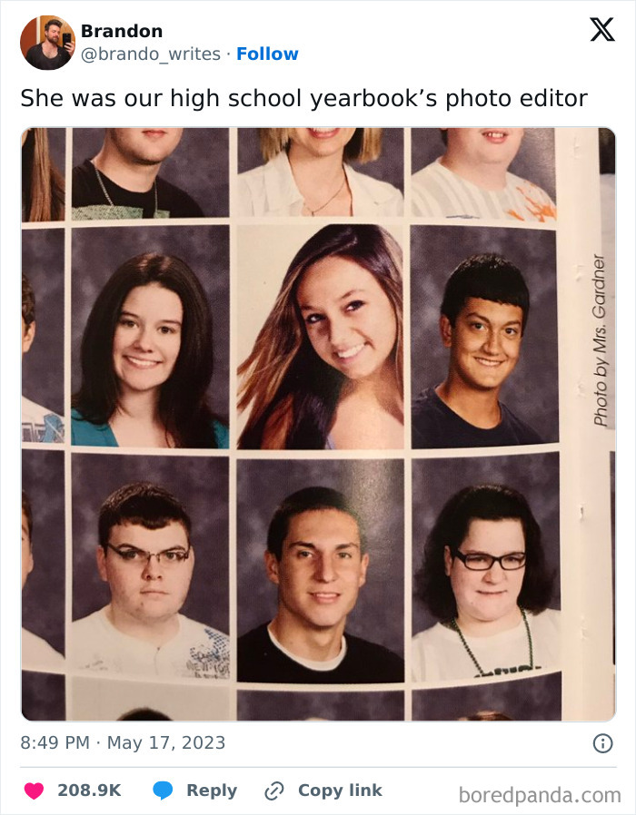 High school yearbook photo editor made all faces look identical in yearbook photos