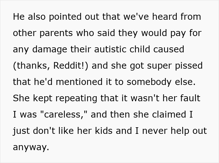 Irresponsible Mom Shrugs Off Autistic Kid's Destructive Behavior, Mad When SIL Holds Her Accountable Irresponsible Mom Shrugs Off Autistic Kid's Destructive Behavior, Mad When SIL Holds Her Accountable