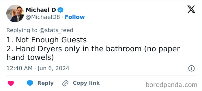 Red flags in restaurants like few guests and no paper hand towels
