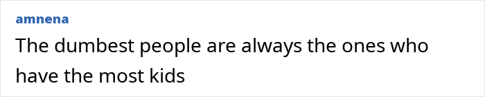 Comment claims people with most kids are often dumb