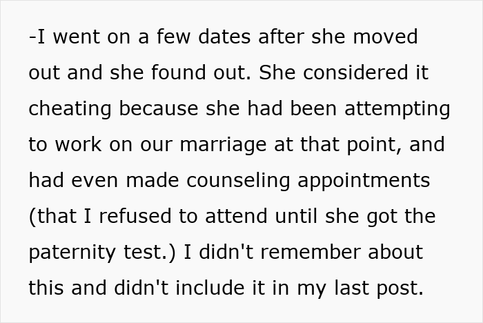 Husband dating after separation leads to accusations of cheating during paternity dispute Husband dating after separation leads to accusations of cheating during paternity dispute