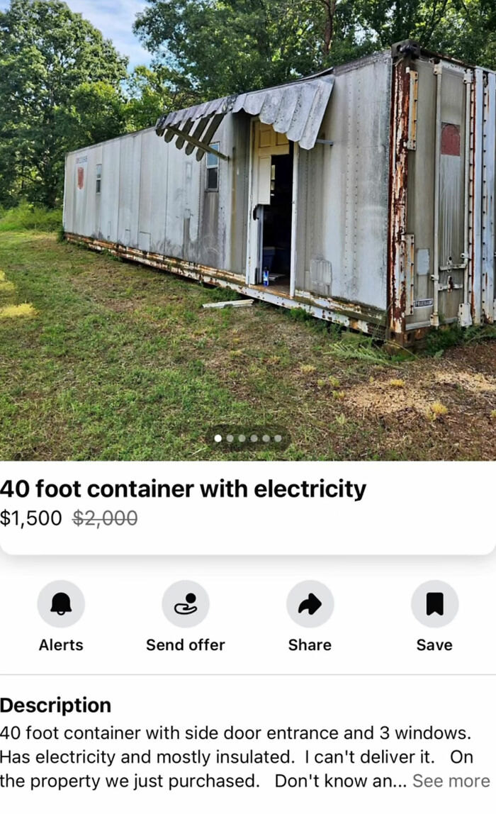 40 foot shipping container with electricity for sale in Appalachian town