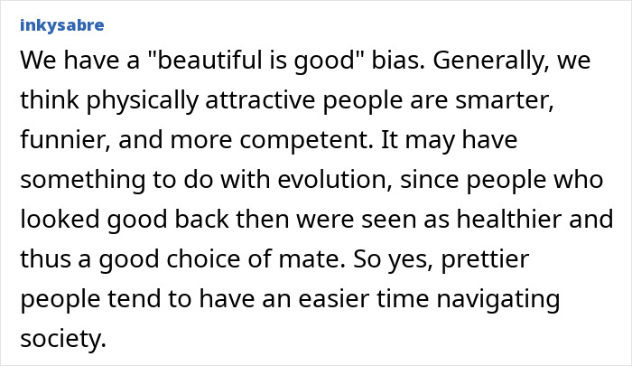 Explanation of beauty bias linking attractiveness to intelligence and social ease