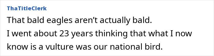 Hilarious late realization about bald eagles not being bald and national bird confusion