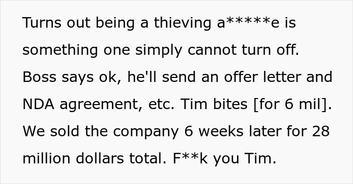 Text excerpt revealing the boss losing millions after a bad deal Text excerpt revealing the boss losing millions after a bad deal