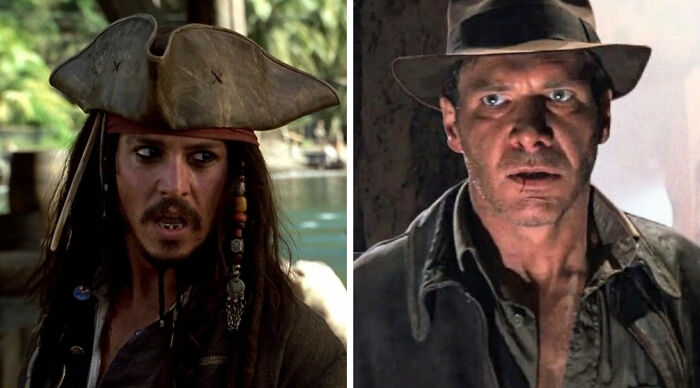 Famous pirate and adventurer characters side by side for movies poll