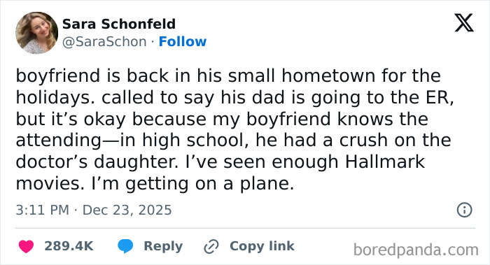 A relatable tweet about predicting a Hallmark movie plot, among hilarious cinephile tweets.