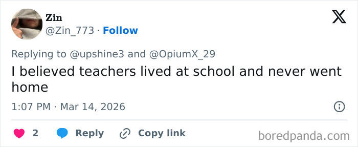 Funny late realization about teachers living at school