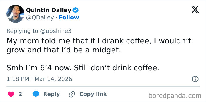 Late realization about drinking coffee not affecting height growth