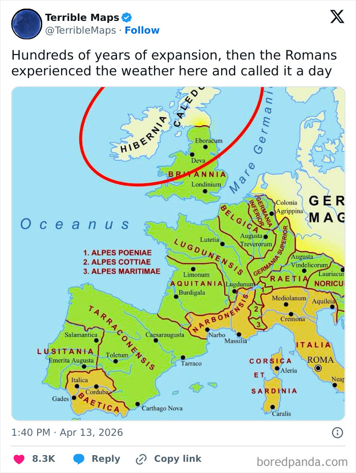 Map of Roman Empire showing its expansion in Europe