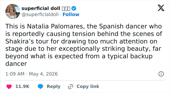 Shakira's Backup Dancer Reportedly Causing Tension Behind The Scenes With Her "Exceptional Beauty"