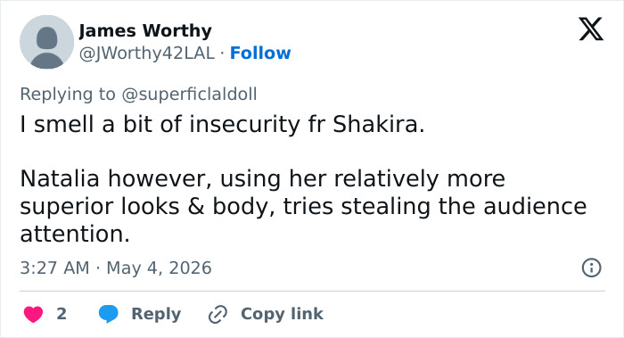 Shakira's Backup Dancer Reportedly Causing Tension Behind The Scenes With Her "Exceptional Beauty"