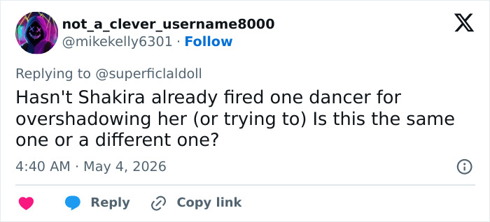 Shakira's Backup Dancer Reportedly Causing Tension Behind The Scenes With Her "Exceptional Beauty"