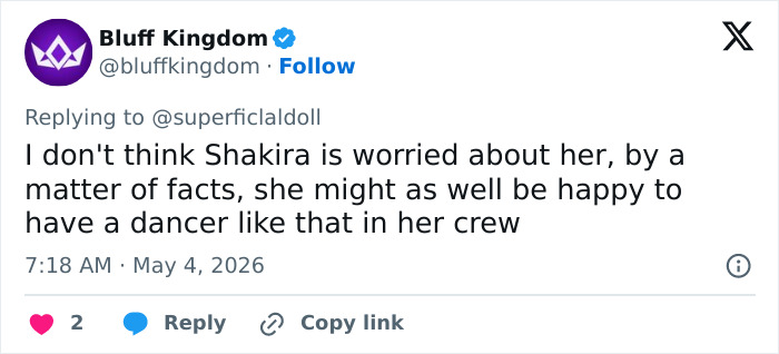 Shakira's Backup Dancer Reportedly Causing Tension Behind The Scenes With Her "Exceptional Beauty"