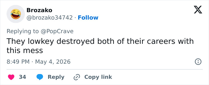 A social media comment criticizing the careers of Blake Lively and Justin Baldoni after a multimillion-dollar case.