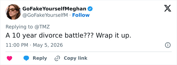 A tweet about Angelina Jolie's courtroom victory, speculating on the decade-long divorce and behind-the-scenes emails. A tweet about Angelina Jolie's courtroom victory, speculating on the decade-long divorce and behind-the-scenes emails.