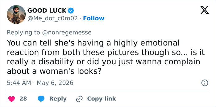 A tweet debating whether Anne Hathaway's acting struggles with botox or if it's an emotional reaction.