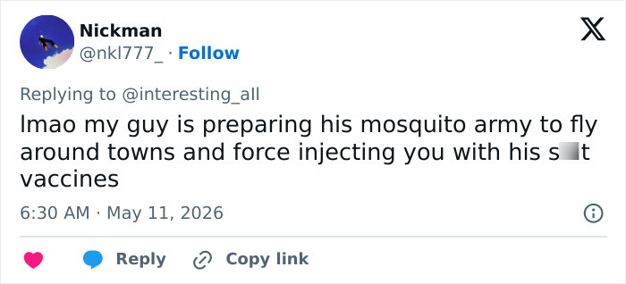 "Villain Origin Story": Bill Gates' 'Mutant' Mosquito Factory Goes Viral After People Learn What It's For