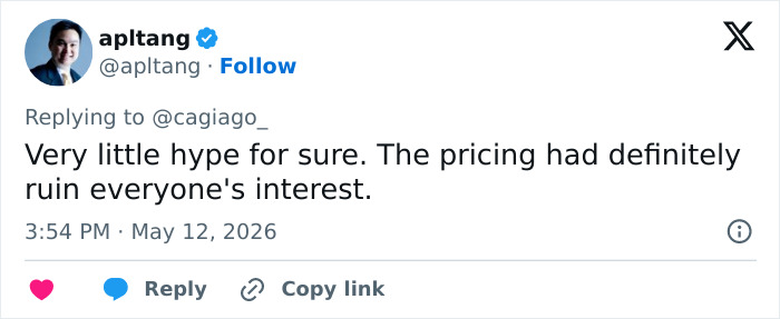 A tweet from aplptang saying pricing ruined interest. Reflects World Cup negativity and fan complaints. A tweet from aplptang saying pricing ruined interest. Reflects World Cup negativity and fan complaints.