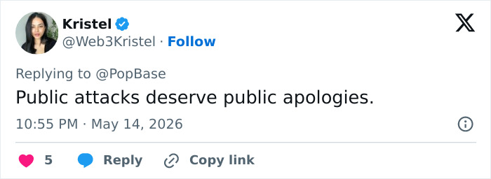 Tweet stating public attacks deserve public apologies in James Charles scandal