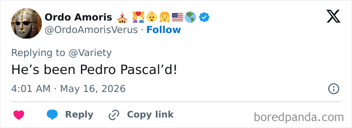 Tweet joking John Travolta's new look resembles Pedro Pascal
