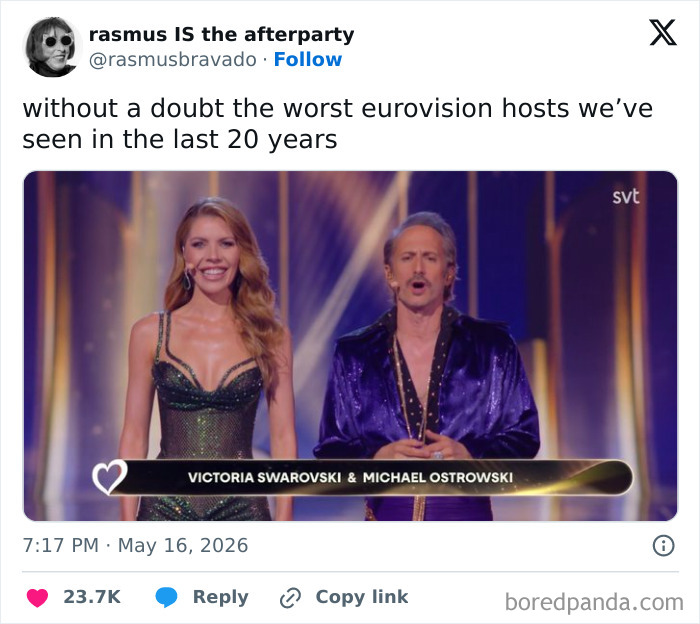 Criticism labeling current Eurovision hosts as worst in last 20 years