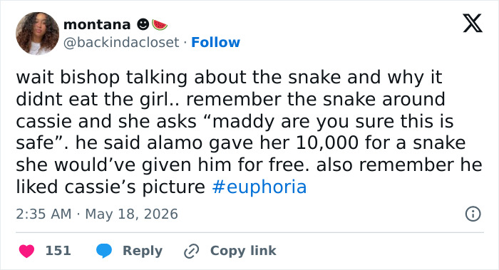 Sydney Sweeney Takes It All Off For "Bizarre" 'Euphoria' Scene—And This Time There's A Snake