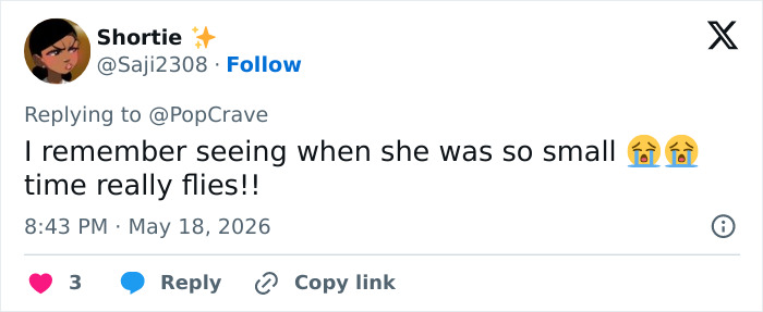 Tweet relembrando que Zahara cresceu rápido Tweet relembrando que Zahara cresceu rápido