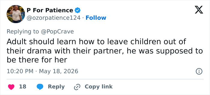 Tweet sobre adultos deixando os filhos fora do drama do parceiro na formatura Tweet sobre adultos deixando os filhos fora do drama do parceiro na formatura