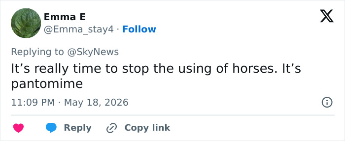 Tweet calling to stop using horses in shows after female soldier's passing Tweet calling to stop using horses in shows after female soldier's passing