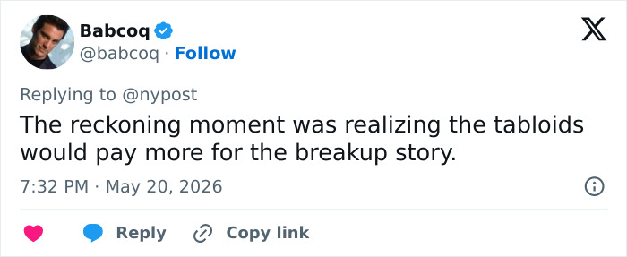 A tweet about tabloids, not directly related to Rumer Willis or Bruce Willis' dementia battle.