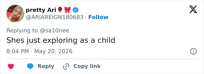 Tweet expressing a child exploring in reply to North West dilemma and parental concerns Tweet expressing a child exploring in reply to North West dilemma and parental concerns