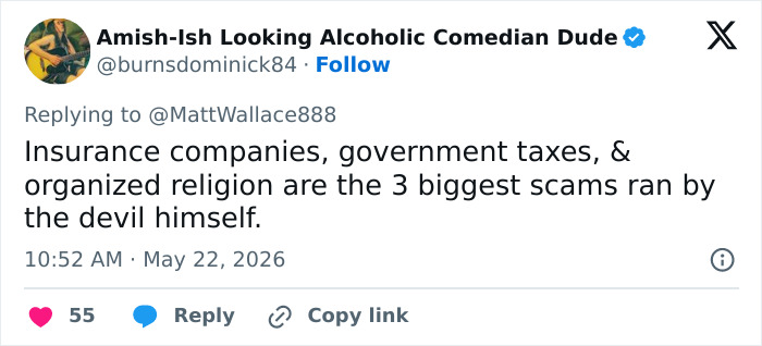 Tweet criticizing insurance, taxes, and religion amid Kyle Busch conspiracy theories Tweet criticizing insurance, taxes, and religion amid Kyle Busch conspiracy theories