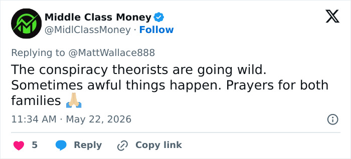 Tweet commenting on conspiracy theories after NASCAR star Kyle Busch's passing Tweet commenting on conspiracy theories after NASCAR star Kyle Busch's passing