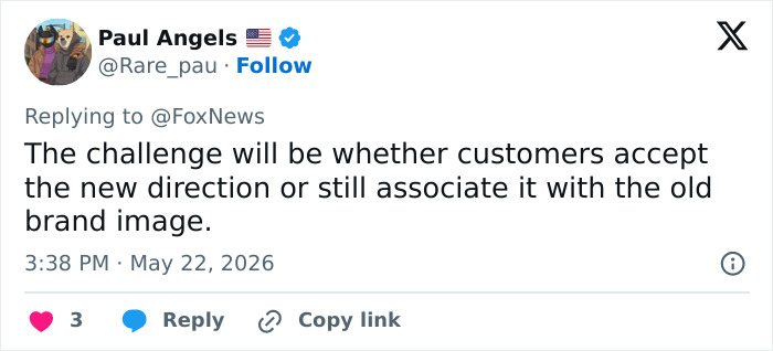 Tweet expressing challenge of accepting Hooters new family-friendly brand direction Tweet expressing challenge of accepting Hooters new family-friendly brand direction