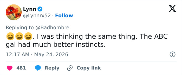 Tweet comparing reporter instincts in violent incident coverage